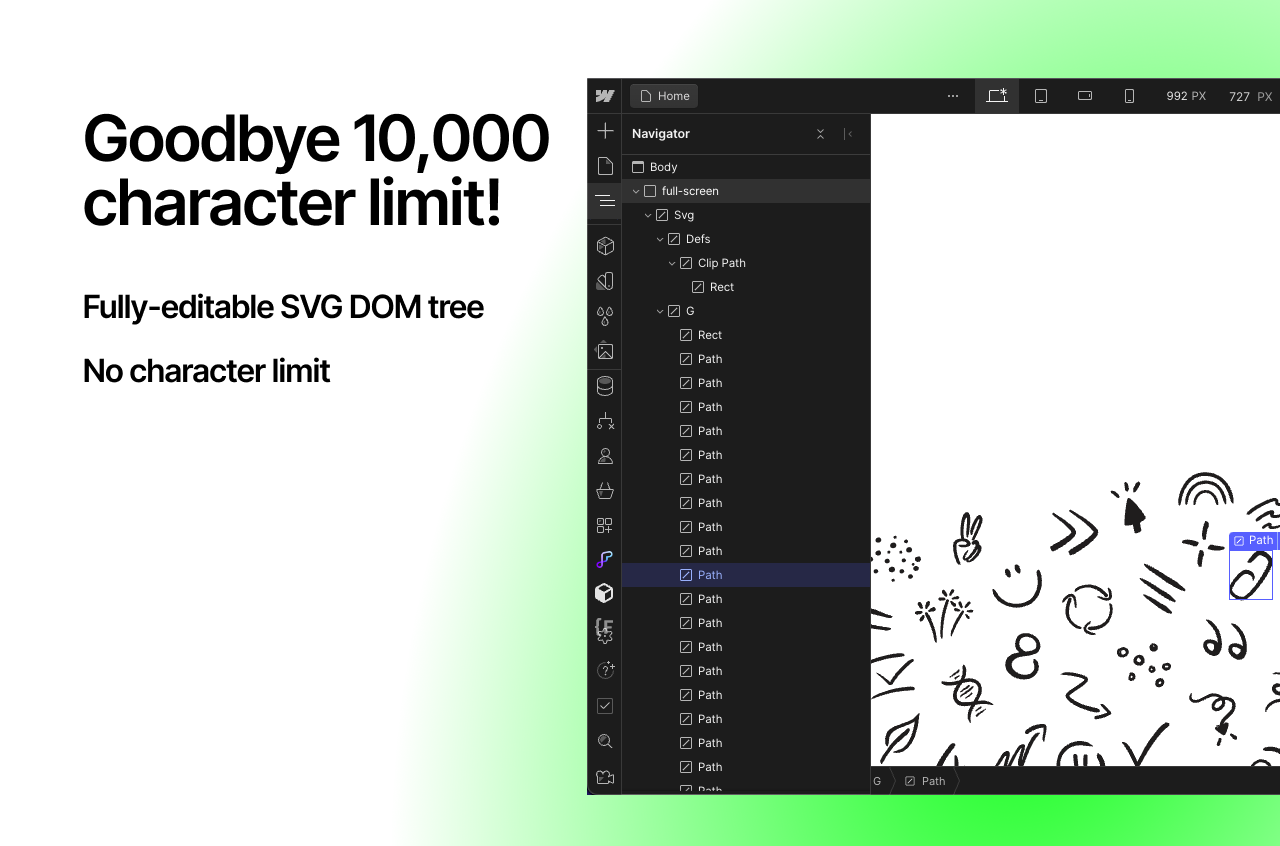 Screenshot-2.png: Actual screenshots of UX experience of SVG Import app.