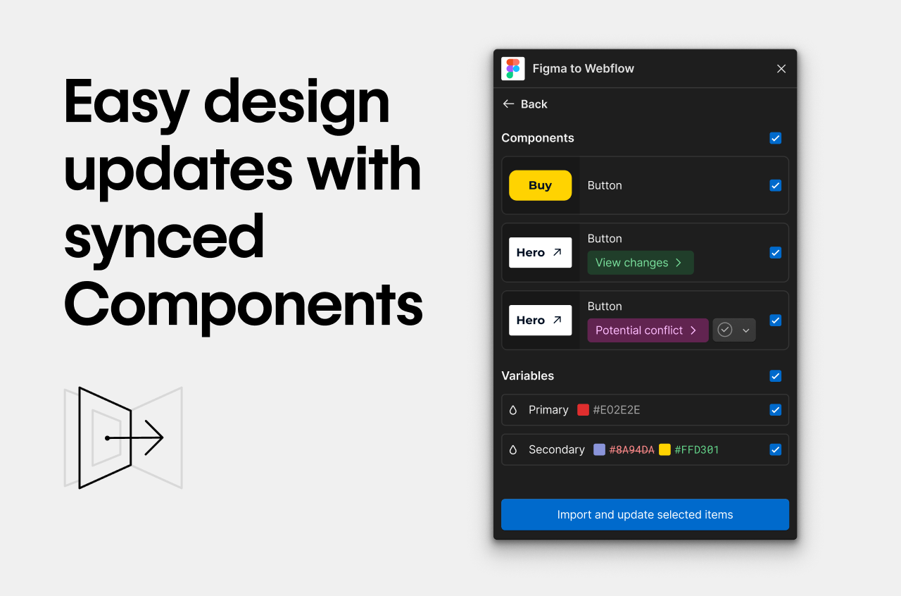 Easy design updates with synced components