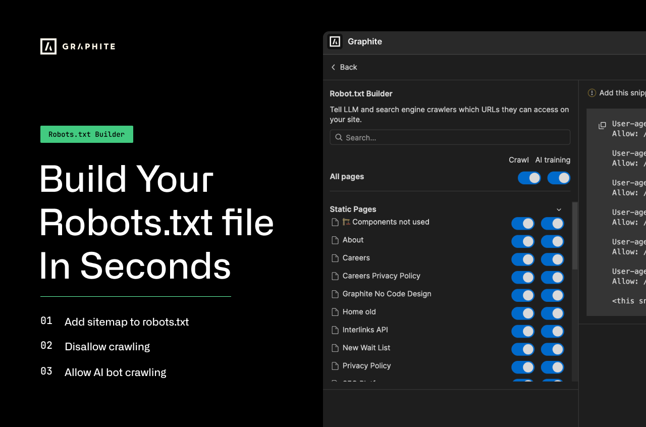 Build your Robots.txt file in seconds